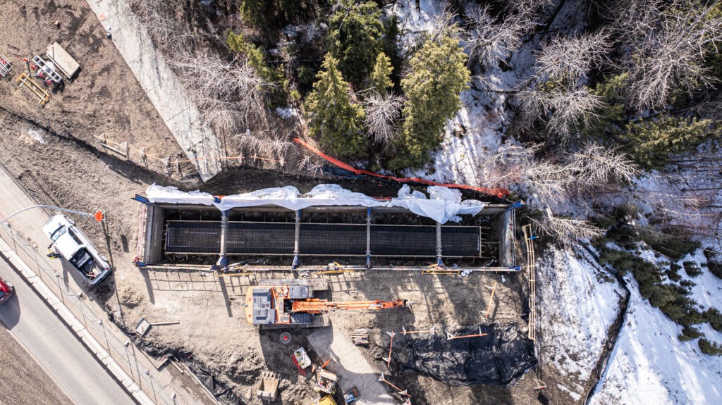 Transmission watermain construction near Blackmud Creek in Edmonton.
