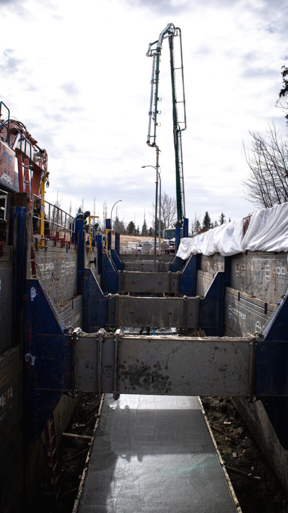 Winter construction in Edmonton.